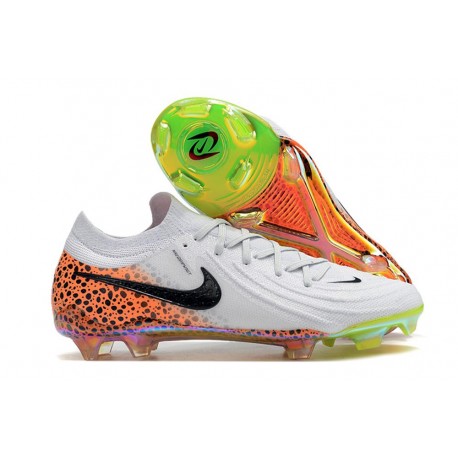 Chaussure Nike Phantom GX Elite FG Blanc Noir Orange