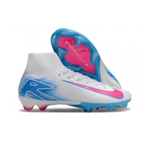 Nike Air Zoom Mercurial Superfly 10 Elite FG Blanc Bleu Rose