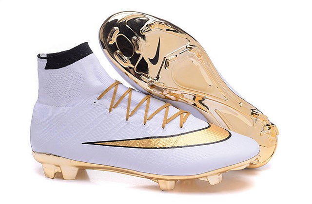 Cristiano Ronaldo Chaussure Nike Mercurial Superfly Iv FG Blanc Or