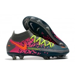 Chaussure Nouvelle Nike Phantom GT Elite Dynamic Fit FG Gris Bleu Rose